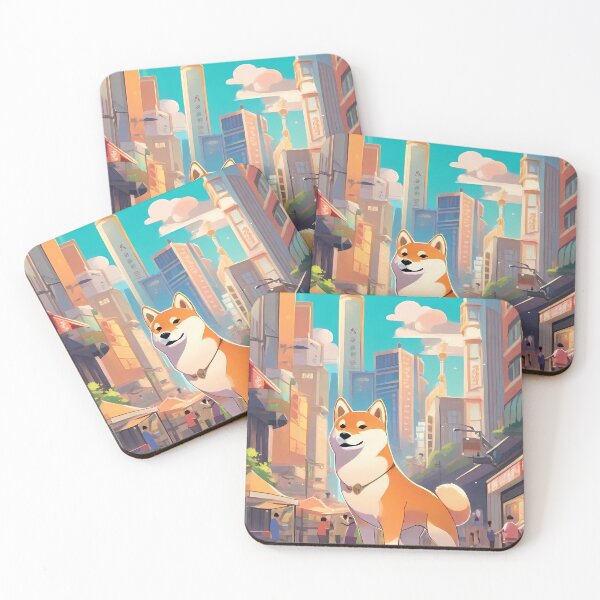 Item preview, Shiba Inu Urban Landscape designed and sold by purrfect pattern.