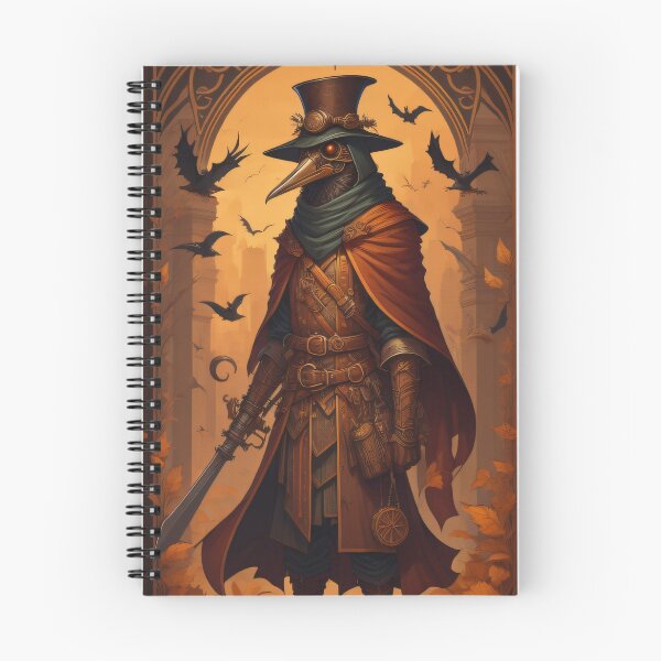 Item preview, Vintage Plague Doctor SCP-049 Halloween Illustration Steampunk Print Pattern Goth designed and sold by CoffeeIsATrip.