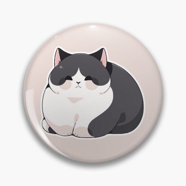 Item preview, Grey and White Chonky Cat designed and sold by RetroPandora.