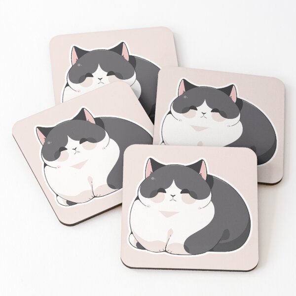 Item preview, Grey and White Chonky Cat designed and sold by RetroPandora.