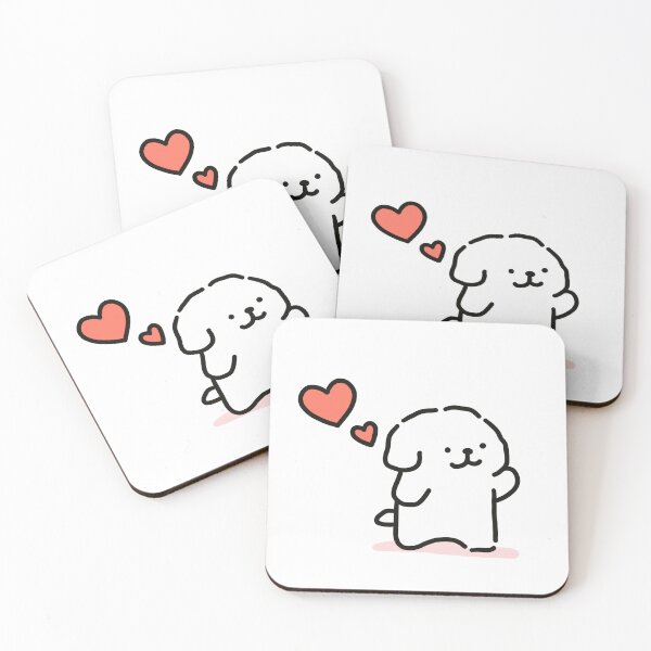 Item preview, Cute Line Puppies Couple - Maltese & Golden Retriever - I Love You designed and sold by sleepycharis.