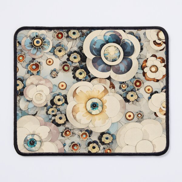 Item preview, Maximalist Floral Display Pressed Dried Flowers Abundance Cream Caramel Soft Orange Grayish Blue designed and sold by Beachy.
