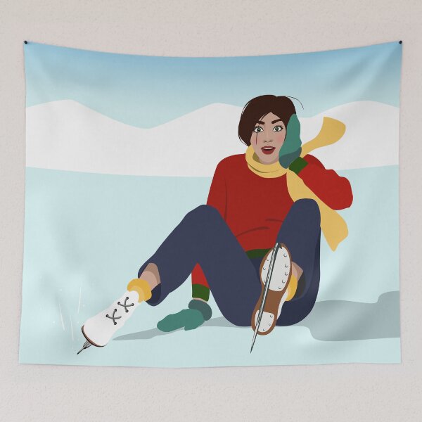 Item preview, Ice Skating Girl Funny Vintage Style designed and sold by Bimbombam.