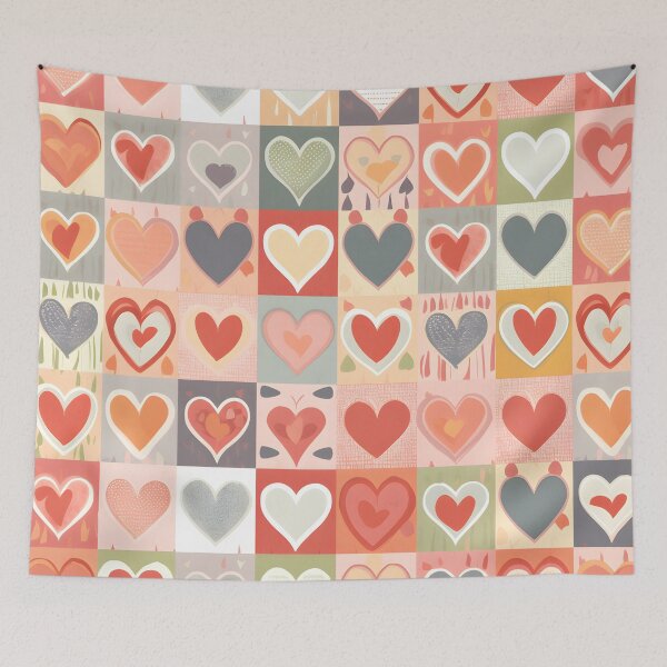 Item preview, Hearts in Squares: Love's Geometric designed and sold by SweetRepeat.