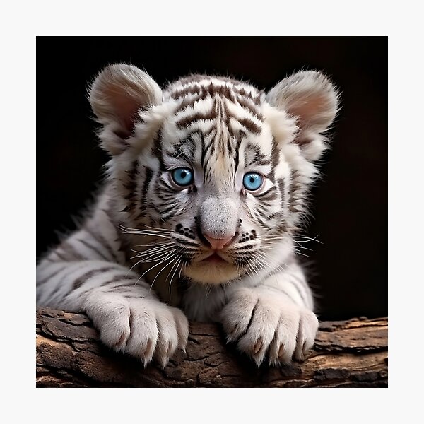 exotic baby white tiger cub print Sticker for Sale by dcrc