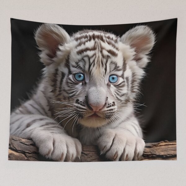Item preview, exotic baby white tiger cub print designed and sold by dcrc.