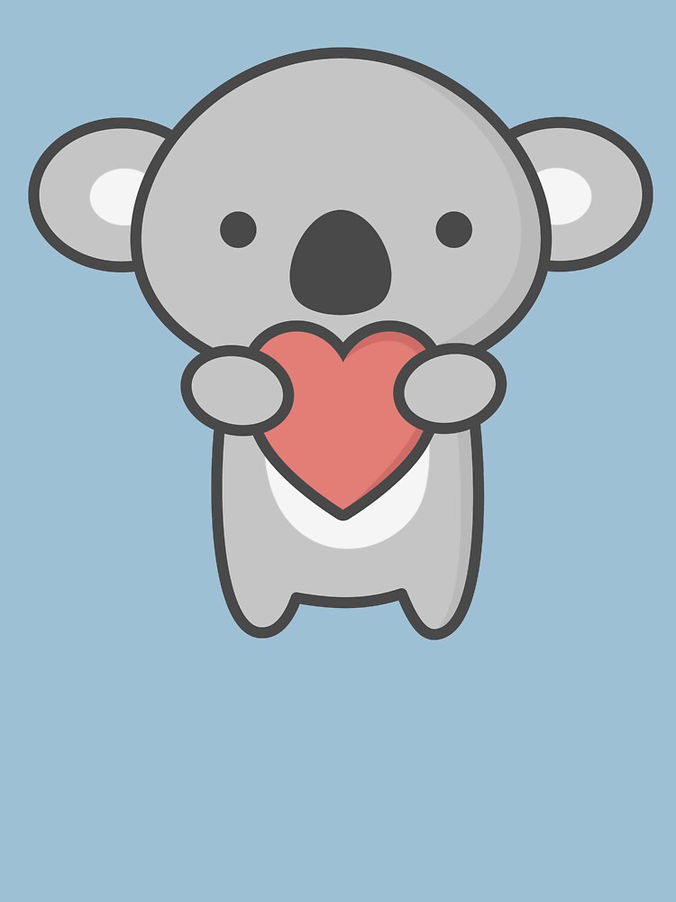 Kawaii linda koala con el corazón de happinessinatee