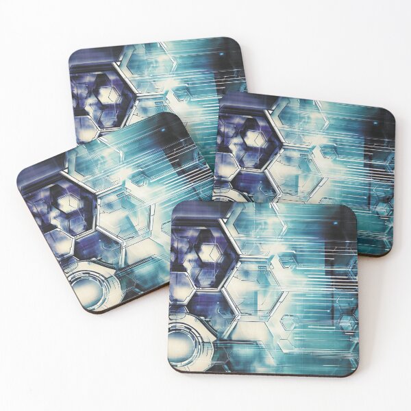 Item preview, Futuristic technological industrial hexagon design designed and sold by WelSol.