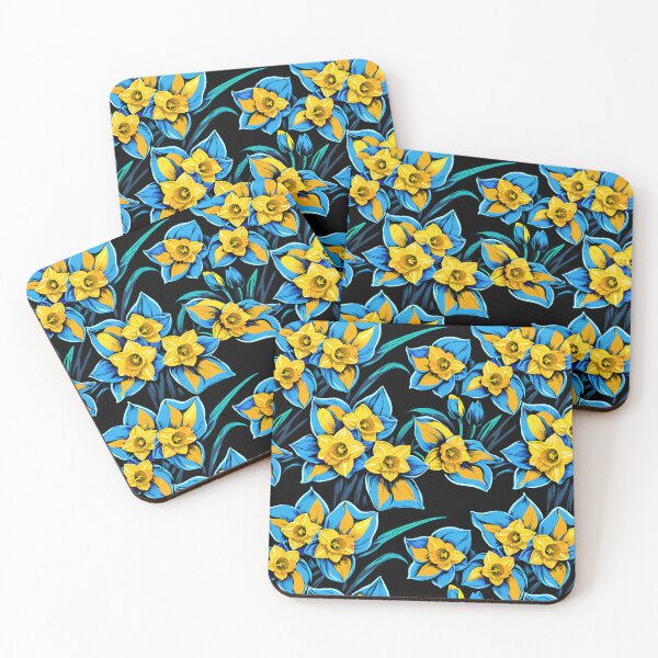 Item preview, Abstract Blue & Yellow Daffodils Repeating Pattern designed and sold by Image-Caption.