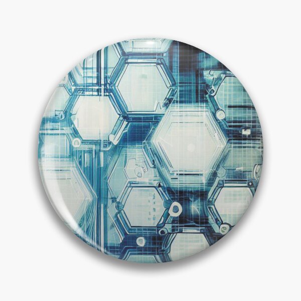 Item preview, Futuristic technological industrial hexagon design designed and sold by WelSol.