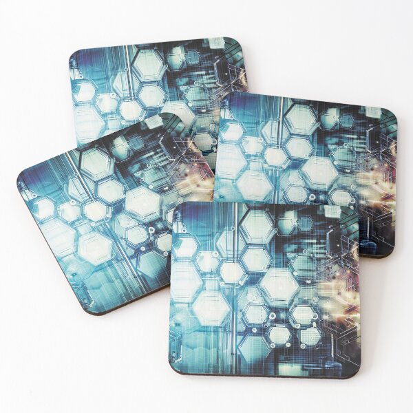 Item preview, Futuristic technological industrial hexagon design designed and sold by WelSol.