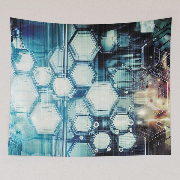 Item preview, Futuristic technological industrial hexagon design designed and sold by WelSol.