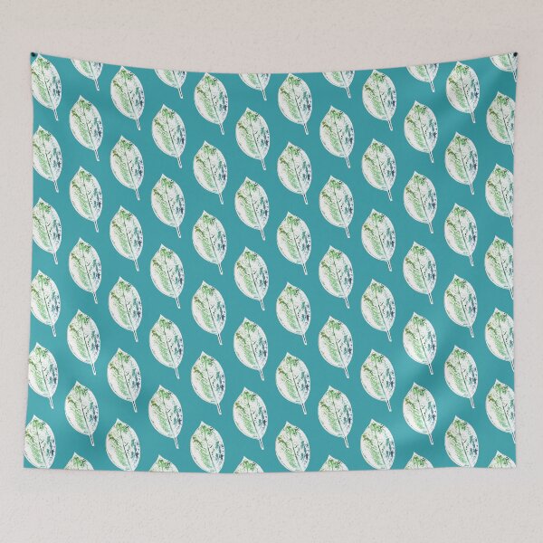 Item preview, Botanical floral artistic greenery leaf | Leaves botanic teal green  designed and sold by lausn.