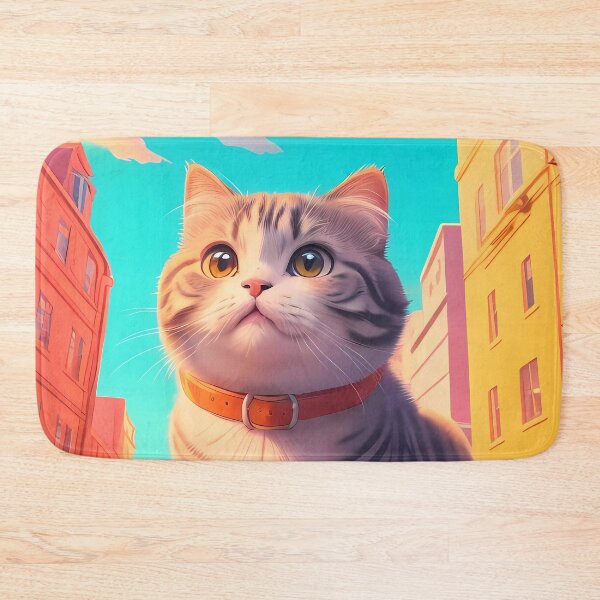 Item preview, Scottish Fold Cat Urban Landscape designed and sold by purrfect pattern.