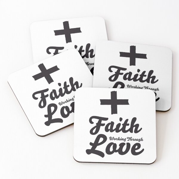 Item preview, Faith Working Through Love. Christian Galatians 5:6 Sticker Black designed and sold by PMCreative.