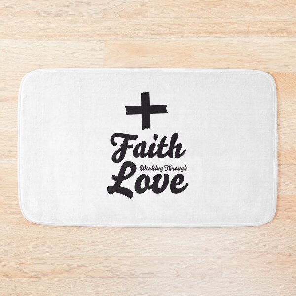 Item preview, Faith Working Through Love. Christian Galatians 5:6 Sticker Black designed and sold by PMCreative.