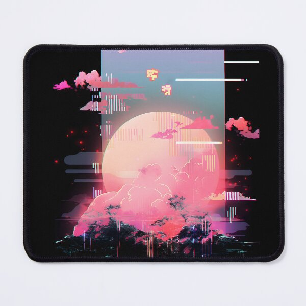 Item preview, Glitched Vaporwave Japanese Sunset designed and sold by RibbitFans101.