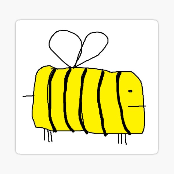 plain disgruntled bee Glossy Sticker