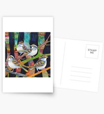 White-throated sparrows painting - 2012 Postcards