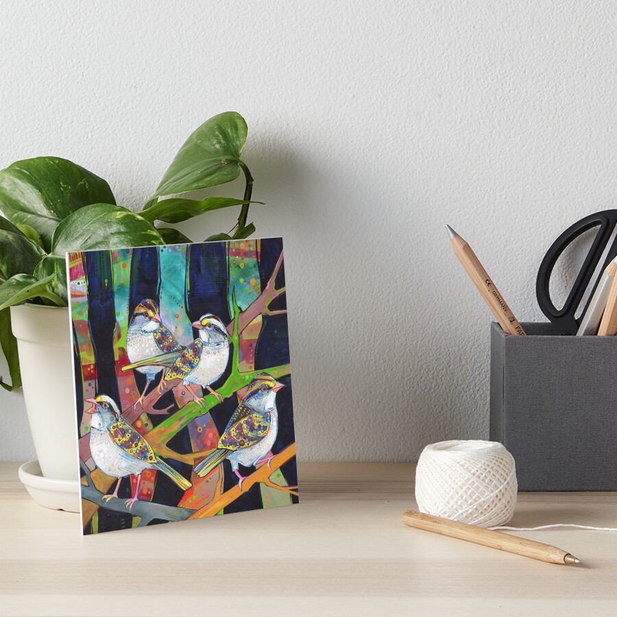 White-throated Sparrows Painting - 2012 Art Board Print
