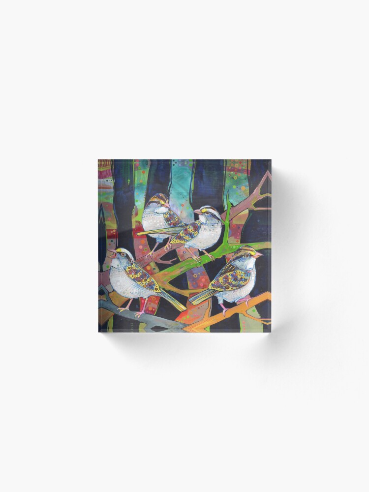 Alternate view of White-throated Sparrows Painting - 2012 Acrylic Block