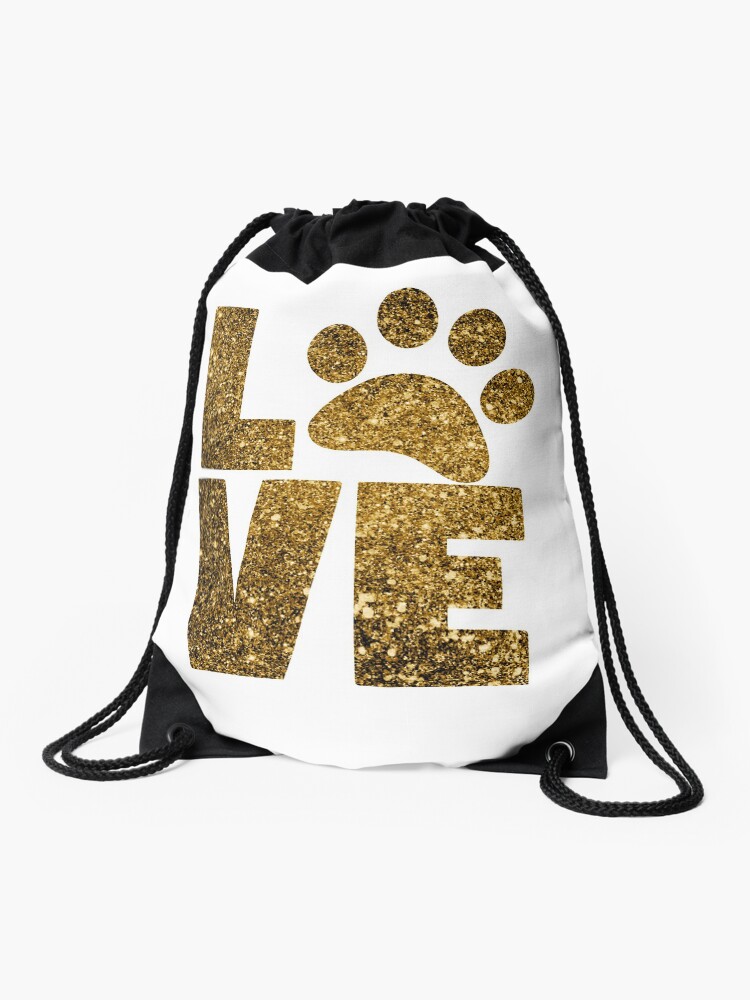 paw print drawstring bag