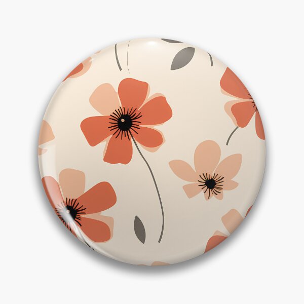 Item preview, Orange colour flower in Beige background designed and sold by sakurashorty.