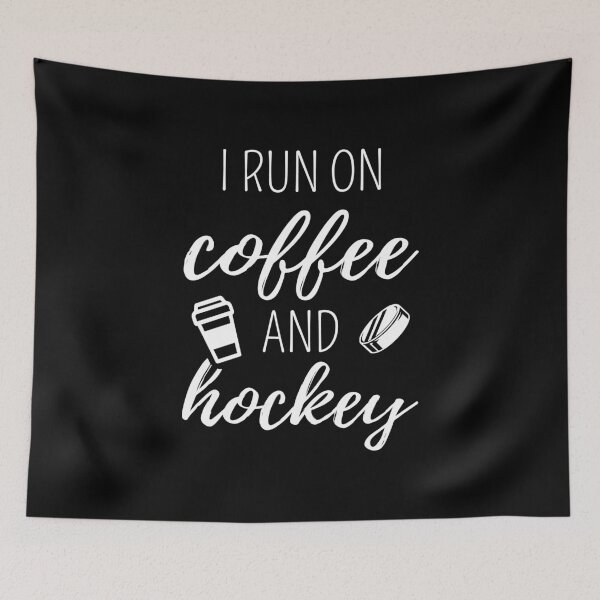 Artikelvorschau, Ich laufe mit Kaffee und Hockey I entworfen und verkauft von Lemon Pepper.