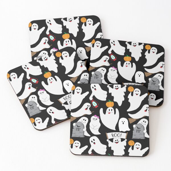 Item preview, Funny Halloween Cute Ghosts Pattern designed and sold by HotHibiscus.