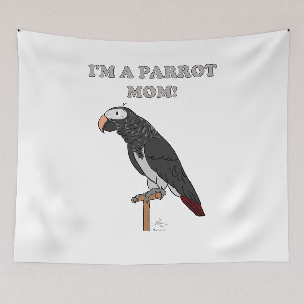 Item preview, I'm a Parrot Mom! - Timnah African Grey designed and sold by Laughing Parrot Studio.