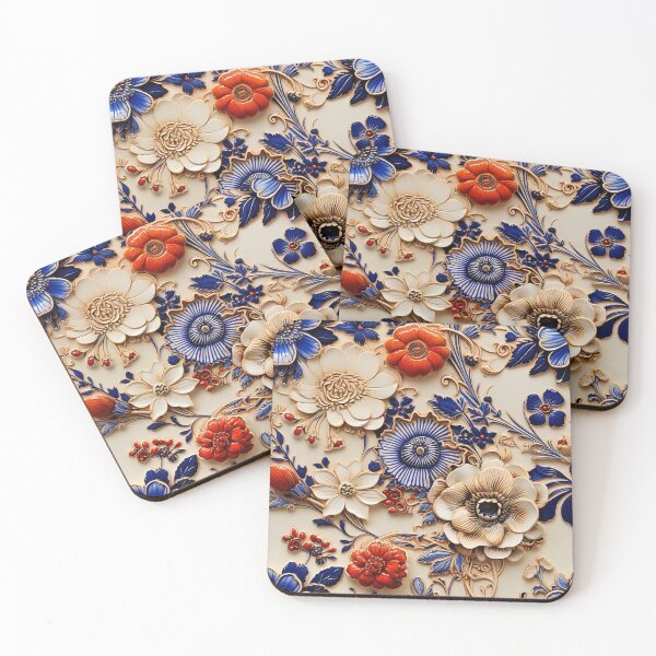 Item preview, "Elysian Blumen":   Highly Stylized German Floral Folk Art Seamless Tile Design 1 designed and sold by stevepmp.