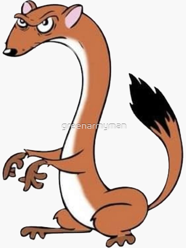 Thumbnail 3 of 3, Sticker, the weasel designed and sold by greenarmyman.