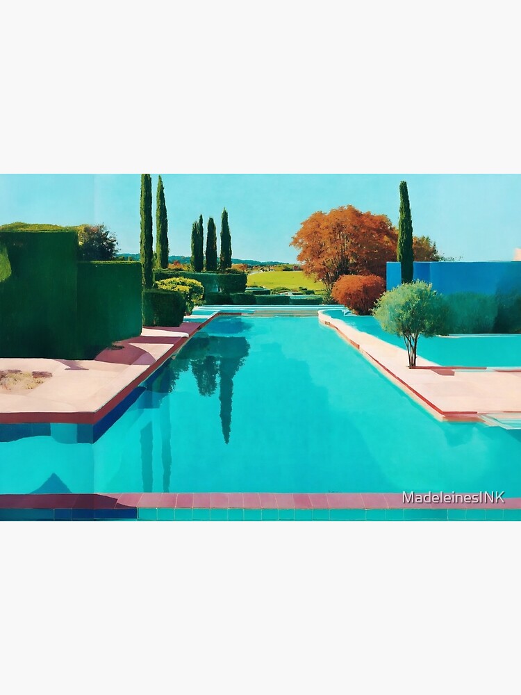 Aperçu 7 sur 7. Impression encadrée avec l'œuvre Au bord de la piscine 2 créée et vendue par MadeleinesINK.
