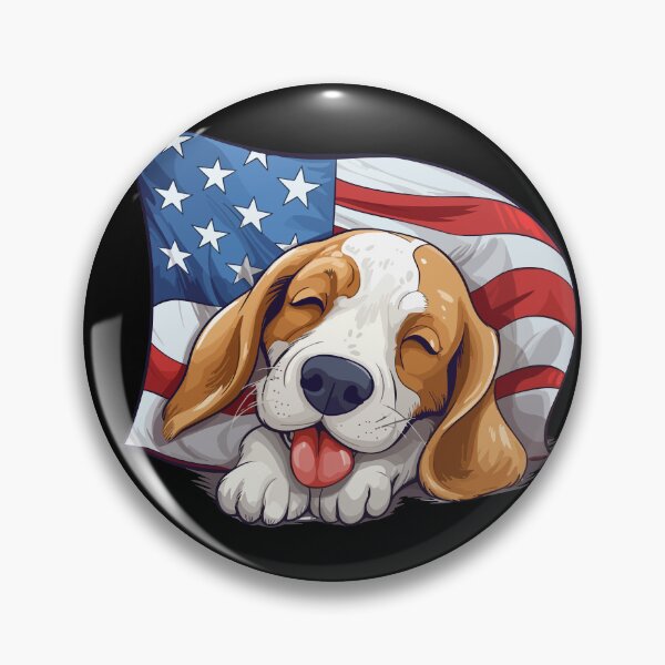 Item preview, Happy Sleeping Beagle Under American Flag designed and sold by TheUSAFantasy.