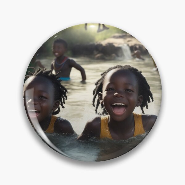 Item preview, Happy African Kids Swimming  designed and sold by Atokeh.