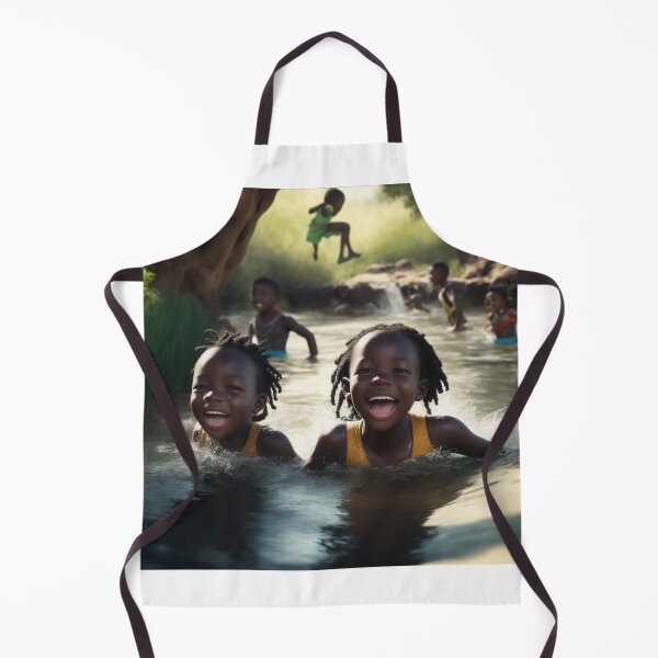 Item preview, Happy African Kids Swimming  designed and sold by Atokeh.