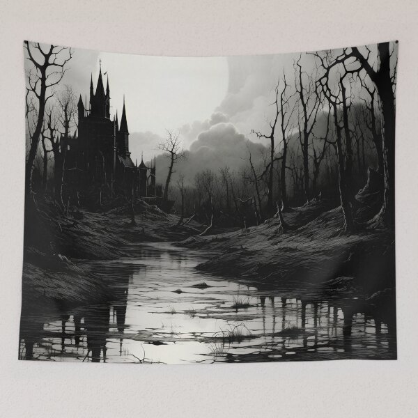 Item preview, creepy halloween marsh digital print designed and sold by dcrc.