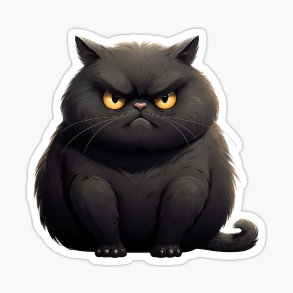 Small And Angry Cute Cat Design | Sticker