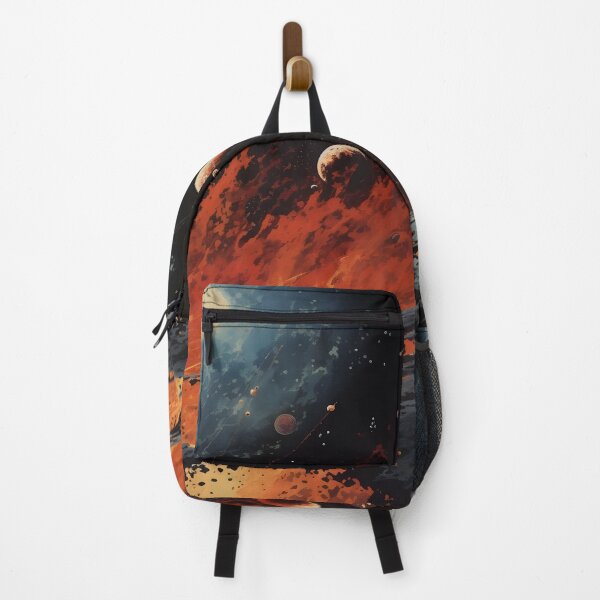 Item preview, Cosmic Landscape of Extraterrestrial Surface with Erupting Lava, Planets and Shining Stars designed and sold by Je-we.