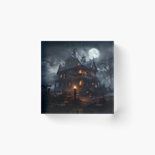 Item preview, Spooky Halloween house digital print designed and sold by dcrc.