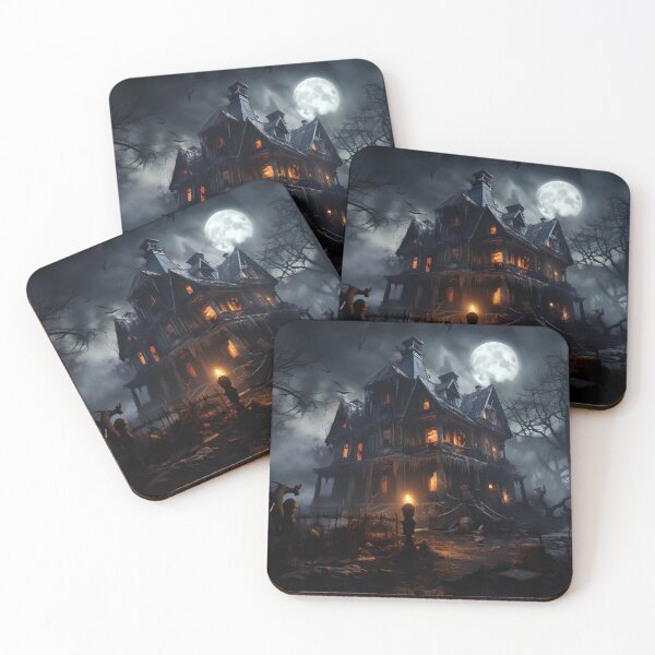 Item preview, Spooky Halloween house digital print designed and sold by dcrc.
