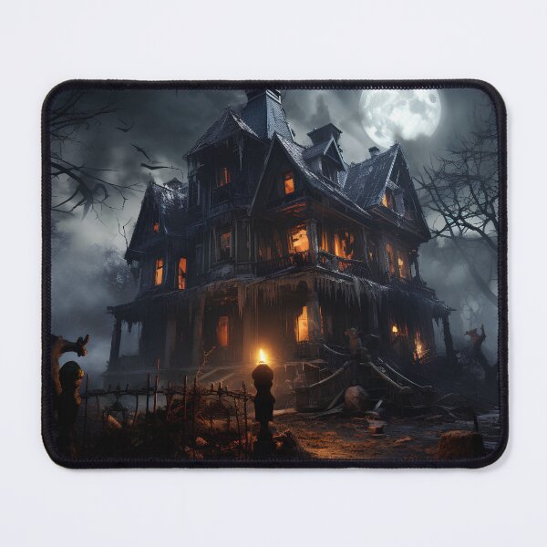Item preview, Spooky Halloween house digital print designed and sold by dcrc.