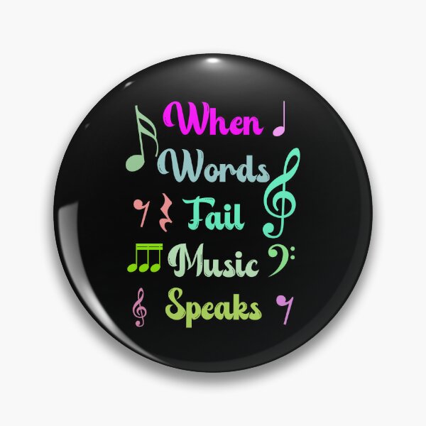 Item preview, When Words Fail Music Speaks - T-Shirt Design  designed and sold by bluehatgraphics.