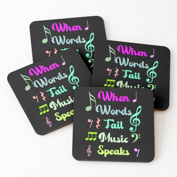 Item preview, When Words Fail Music Speaks - T-Shirt Design  designed and sold by bluehatgraphics.
