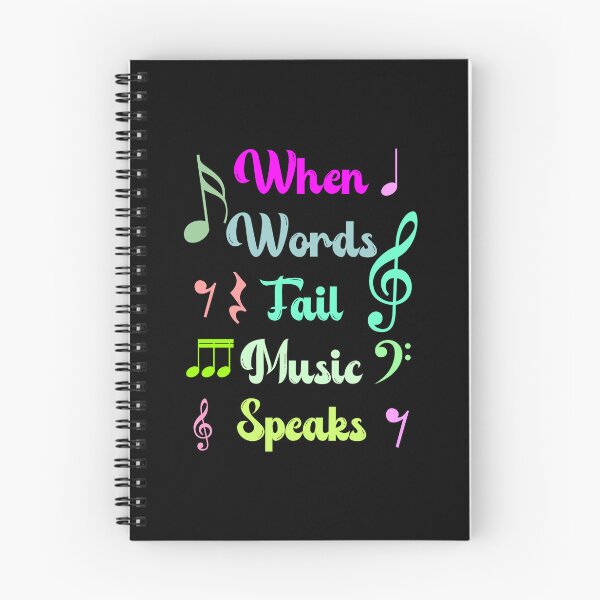 Item preview, When Words Fail Music Speaks - T-Shirt Design  designed and sold by bluehatgraphics.