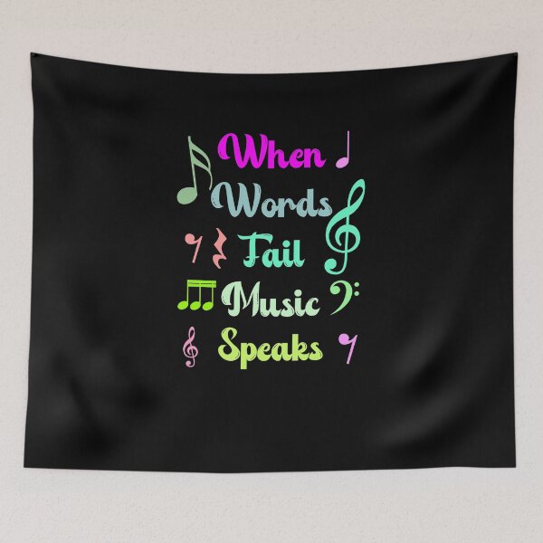 Item preview, When Words Fail Music Speaks - T-Shirt Design  designed and sold by bluehatgraphics.