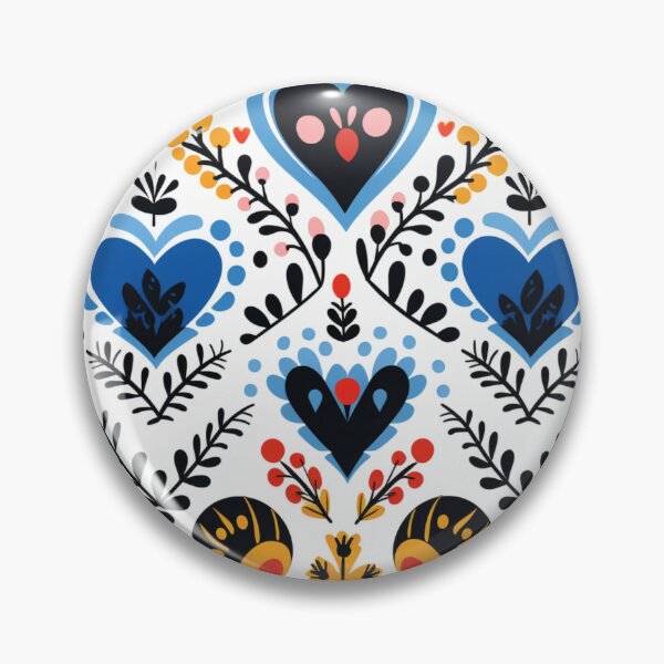 Item preview, Colorful fantasy pattern orange blue red white green turquoise yellow black ornaments hearts designed and sold by G-M-Designs.