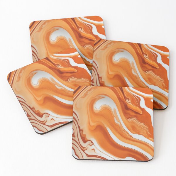 Item preview, Great Retro Liquid Swirl Waves in Light Pumpkin Orange designed and sold by Atokeh.