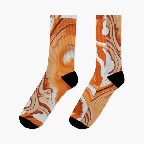 Item preview, Great Retro Liquid Swirl Waves in Light Pumpkin Orange designed and sold by Atokeh.