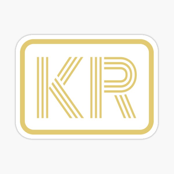 Item preview, KR Initials Gold Geometric Letters designed and sold by Jeallan Designs.